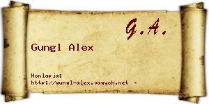 Gungl Alex névjegykártya